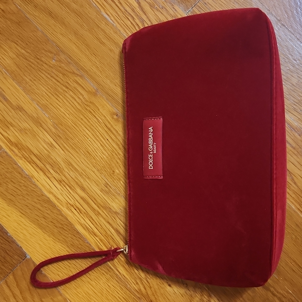 Dolce & Gabbana Beauty Cosmetic Bag Red Velvet Pouch